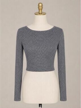 American Eagle Soft & Sexy Purple Waffle Knit Crop Top Medium